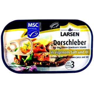 LARSEN Dorschleber in eigenem Saft und Öl MSC 121g