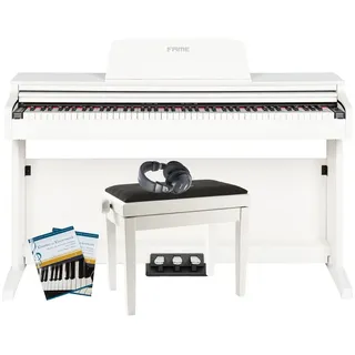 Fame Digitalpiano Set, DP-2000 WH, 88 Tasten, Hammermechanik, 16 Sounds, 128-fache Polyphonie, inklusive Klavierbank, Kopfhörer, Notensammlung