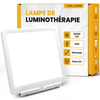 Top Life Lichttherapie-Lampe 10000 Lux – Jeden Tag mehr Energie – Nomadische Tageslichtlampe mit vollem Spektrum – Verbessert die Stimmung und die Moral