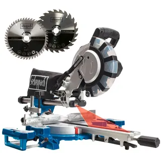 Scheppach Kapp- und Zugsäge Gehrungssäge MS216L Holzsäge 2000W mit Sägeblättern