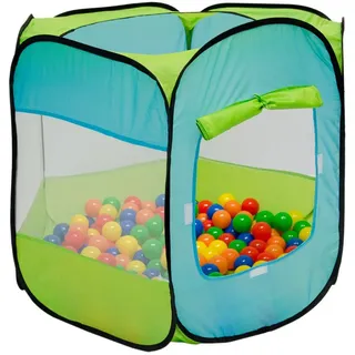 LittleTom Bällebad Spielzelt – Pop-Up Kinderzelt Indoor & Outdoor – 100x100x72 cm Ballgrube für Baby und Kinder, faltbares Spielzelt mit Netzfenstern