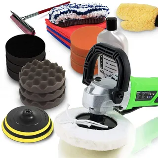 BITUXX BITUXX® Sparset Poliermaschine 1200 Watt Schleifmaschine Autopolierer Poliergerät Autopflege KFZ Pflege Autolackaufbereitung inklusive Nano Politur