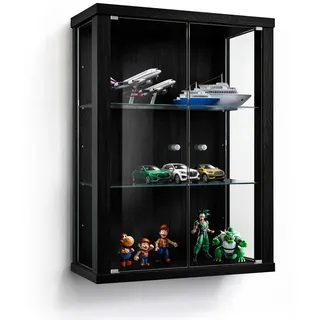 K-Möbel Hängevitrine C1012 80 x 60 x 25 cm Schwarz