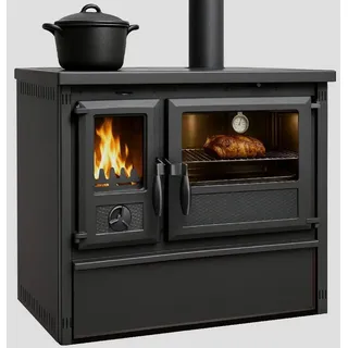 TRGO Gartenkamin Outdoor-Küchenofen Außenherd Holzherd Modell Forno - schwarz - 6 kW schwarz