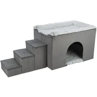 Trixie Höhle mit Treppe 154 x 60 x 60 cm Grau/Weiß/Schwarz