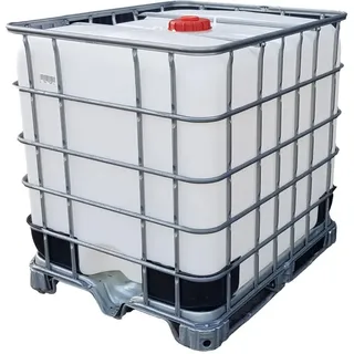 KLAREWO 1000 l IBC Container Wassertank auf Stahlpalette ohne Auslauföffnung