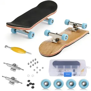 LIULINY Fingerboard Skate aus Ahorn Holz, DIY Finger Skateboard Holz | 5 Schichten Finger Skateboard, für Skateboarding Enthusiasten, Kindergeburtstagsgeschenke,Mini Spiele Kinderspielzeug