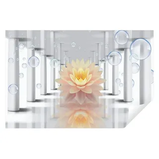 Wallarena Fototapete 3D EFFEKT Blumen Tunnel Abstrakt Vlies Tapete Wohnzimmer Schlafzimmer, Glatt, 3D-Optik, Tapete inklusive Kleister Vliestapete Motivtapete Wandtapete 2.54 m x 1.84 m