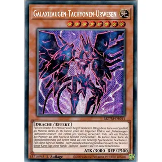 Galaxieaugen-Tachyonen-Urwesen - MZTM-DE011 - Secret Rare - 1. Auflage - Deutsch - Yugioh - Maze of the Master - mit RC-Fieldcenter