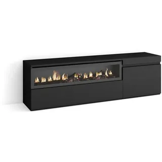 SKRAUT HOME Lowboard, Schwarz Holzwerkstoff, Rechteckig, 35x45x150 cm, Wohnzimmer, Wohnwände, Lowboards, Lowboards stehend