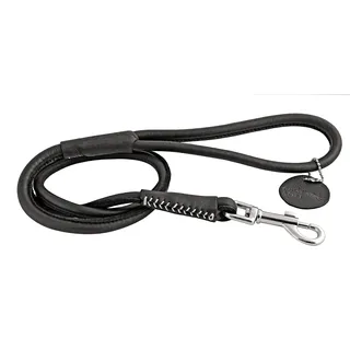 CHAPUIS SELLERIE Soft Hundeleine, rund, Leder, Durchmesser 13 mm, Länge 1,22 m, Schwarz