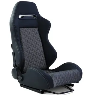 Tenzo-R Sportsitz Halbschalensitz Spielekonsole Sim Racing Schwarz Silber mit Rauten