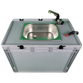 12 V mobile Spüle Spülbecken Handwaschbecken autark Camping Gastro in Eurobox