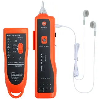 Bohaner Netzwerktester Kabelfinder Kabeltester Leitungstester BNC LAN RJ11/ 45 Testgerät Kabelsucher für Netzwerkkabel-Tester, Durchgang des Testschaltkreises