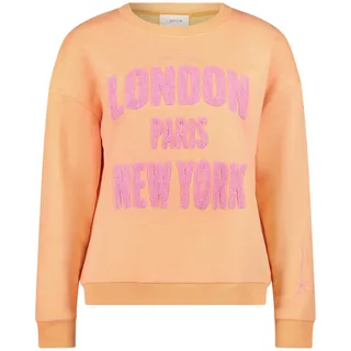 Cartoon Sweatshirt mit Rippbündchen Orange/Pink 40