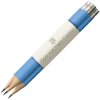 Graf von Faber-Castell 3 Taschenbleistifte (kurz mit Gewinde), Gulf Blue