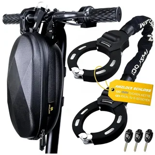 luxuskollektion E Scooter Schloss mit Tasche | Starkes Kettenschloss 8mm