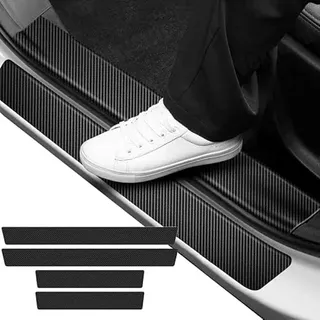 AIBINGBH 4 Stück Auto Einstiegsleisten Schutz für VW Touran 5-Doors 2010-2015, Auto Carbon Fiber Einstiegsleisten Türschweller Schutzfolie Autotür Zubehör Zierleisten