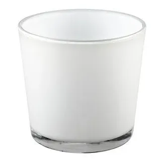 Dehner Glas-Übertopf Conner, konisch, Weiß