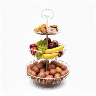 Relaxdays Obst Etagere 3 Etagen Weiß