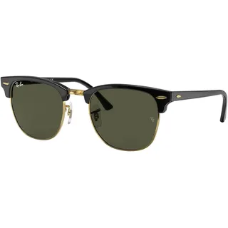 Ray-Ban Clubmaster RB3016 W0365 51-21 polished black on gold/green