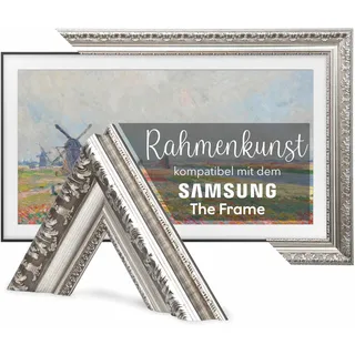 55-Zoll-TV-Rahmen kompatibel mit Samsung The Frame & Pro, Antiksilber, geeignet für wandmontierte Fernseher