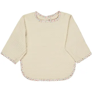 Sterntaler Frottee Ärmellätzchen Bauernhof - Baby Lätzchen mit Ärmel aus saugfähiger Baumwolle mit Blumen-Motiv und praktischem Druckknopfverschluss, ecru