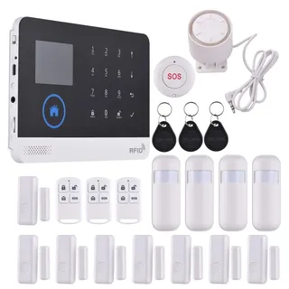 4G WiFi Kabelloses Alarmsystem fuer Zuhause DIY Intelligentes kabelloses Alarmsystem mit TY-App-Steuerung 2,4-Zoll-TFT-Farbbildschirm Verkabelte Si...