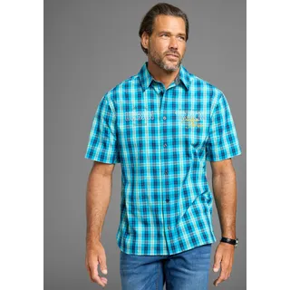 MAN'S WORLD Kurzarmhemd Blau 4XL