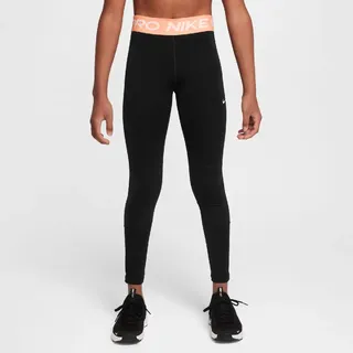 Nike Mädchen Tight Pro DA1028-013 158-170 - Black/Apricot/White - 158-170
