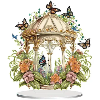 Aodejoy 5D Diamond Painting Aufsteller, Diamond Paintings Tisch Deko, DIY Diamant Painting Erwachsene, Diamond-Painting für Zuhause und Bürodekoration-Vogelkäfig