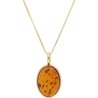 VIVANCE Kette mit Anhänger Bernstein Gelbgold