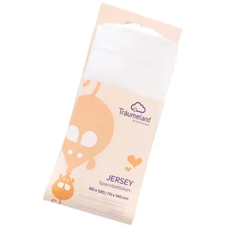 Träumeland Spannbetttuch Jersey", weiß, B:70cm L:140cm, Jersey, Obermaterial: 100% Baumwolle, Bettlaken, Bettlaken, aus 100% kuscheliger Baumwolle