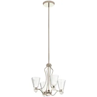 quintiesse Elstead Lighting Kronleuchter Kayva LED Kronleuchter 51cm Poliertes Nickel Klar facettiert IP44 (50.30 cm,