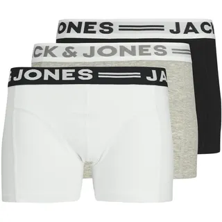 JACK & JONES Boxershorts 3 St. Schwarz/Weiß/Grau 152