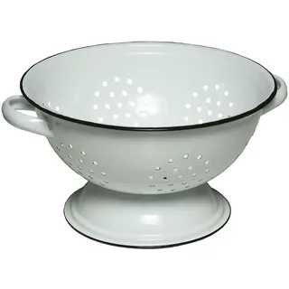 Ambiente Haus Schüssel AMBIENTE HAUS "Sieb aus Emaille in Antikweiß", weiß, B:27cm H:14cm T:23cm, Emaille, Schüsseln, Schüssel