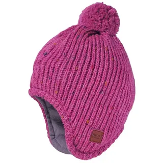 Maximo Kids-Mütze, ausgenäht Rippe mit Zopf, Pompon, Futter Made in Germany - Kid's Mütze