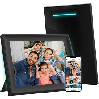 32GB Digitaler Bilderrahmen Mit LED-Licht FRAMEO 10,1 Zoll WiFi, 1280 x 800 HD IPS LCD-Touchscreen Automatische Drehung 32 GB Speicher Teilen Sie Momente Sofort über Die Frameo-App Von überall