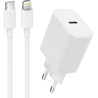 iPhone Ladegerät und Ladekabel Schnellladekabel,Original Apple MFi Zertifiziert für iPhone 14 Plus/13/12/11 Pro Max XR SE iPad mini USB C Power Adapter Schnellladegerät iPhone Lightning Kabel Netzteil