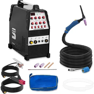Stamos Germany Stamos Schweissgerät, WIG Schweissgerät ACDC Alu schweissen 220A Inverter Schutzgas E Hand Puls 2/4 Takt