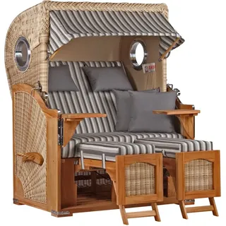 Strandkorb Düne Bullauge Teak PE Shell Dessin 545
