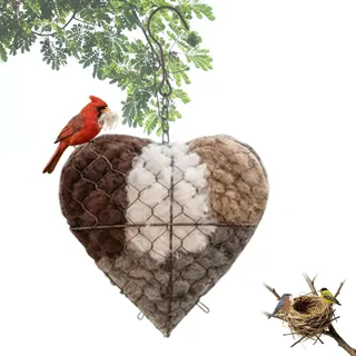 drahtherz zum befüllen,zopfherz vögel,zupfherz für vögel,zupfherz alpaka wolle,Nistmaterial für Wildvögel,nisthilfen,handgefertigtes faser vogelnestherz,nistmaterial draußen,Garten Vogelbeobachtung