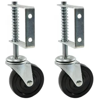 FIXMAN - 2er Set gefederte Laufrolle 10cm für Schiebetore bis 57kg Tor Lenkrolle