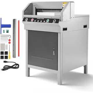 Vevor elektrische Papierschneidemaschine Hochleistungs-Papierschneider, 45 cm Schnittbreite, 4 cm Schnittstärke, große elektrische Guillotine mit Infrarotfunktion & Ersatzklinge 500 W