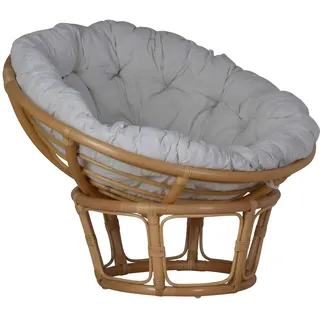 MiaMöbel Sessel Papasan Rattan 80 x 65 x 80 cm Honig