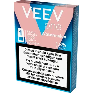 VEEV ONE Pod Watermelon – 18 mg nicotine – 1000 puffs - 1  single unit