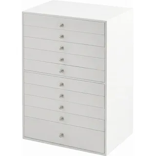 Ochama Schmuckaufbewahrung mit Schubladen, große Aufbewahrungsbox, moderne Geschenkidee für Schlafzimmer, 10 Ebenen, Weiß