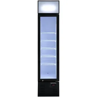 vaiotec TOPLINE Getränkekühlschrank 1 Tür / 155 Liter mit Leuchtaufsatz "schwarz", 390 x 480 mm