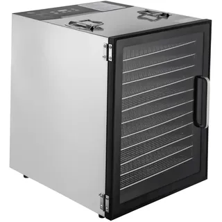 JAYEUW Dörrautomat Edelstahl 12 Etagen Lebensmittel Dehydrator Dörautomat Obsttrockner mit 29 * 29cm Tray 800W Doppelventilator 360 °Luftstrom Dry 0.5-24h 30-80°C Temperaturregelung