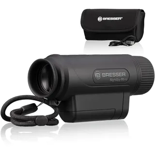 Bresser NightSpy Mono digitales Nachtsichtmonokular mit Zoom bis 6X | 150 m Nachtsichtweite, 850 nm Infrarotlicht, Foto und Video, 1,28 Zoll Display, USB C, Akku und Tasche enthalten